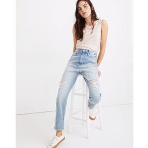 NEW Madewell Momjean in Gilford Wash with Rips